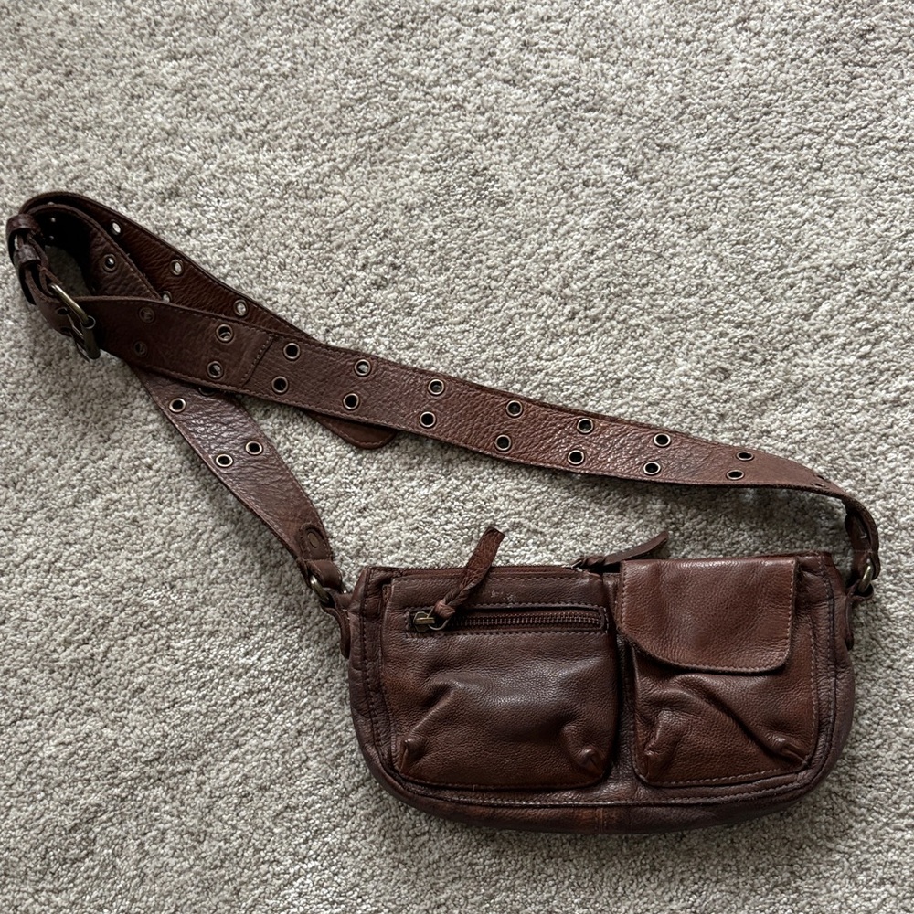 FP Movement by Free People Brown Leather Crossbody Bag Worn Once